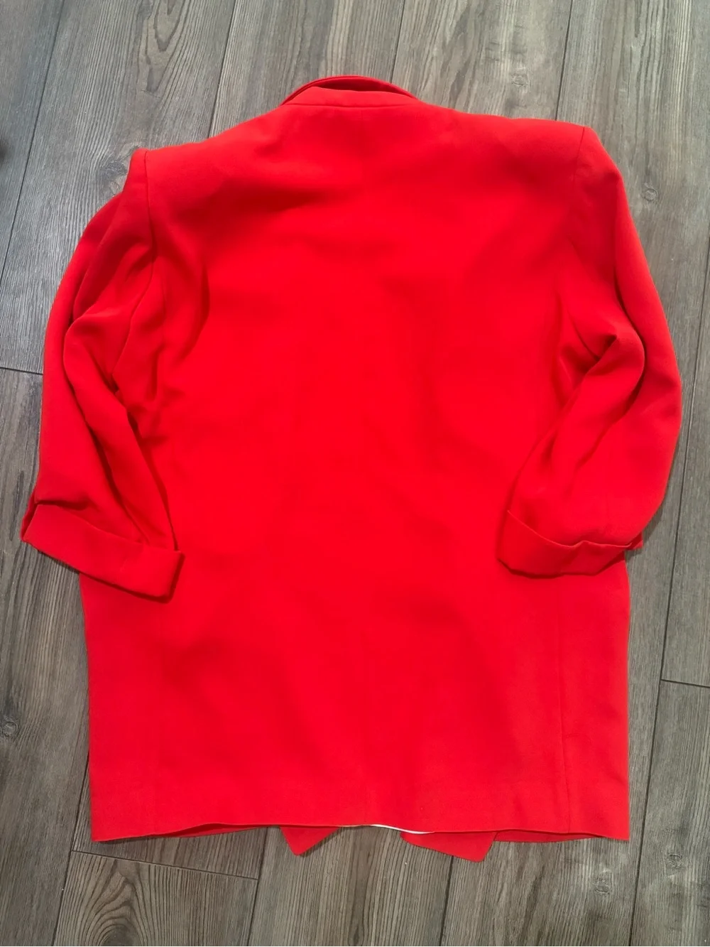 Zara Vermilion Red Orange Open Front Blazer Women’s Large - Picture 6 of 6